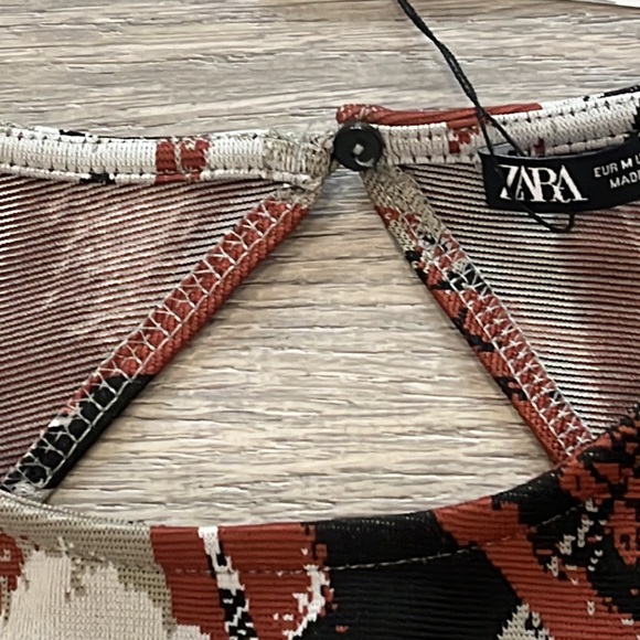 Zara NWT Abstract Print Midi Dress Size M - Picture 7 of 10